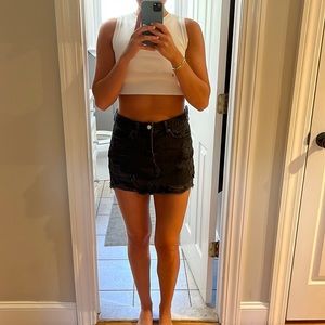 Black denim skirt